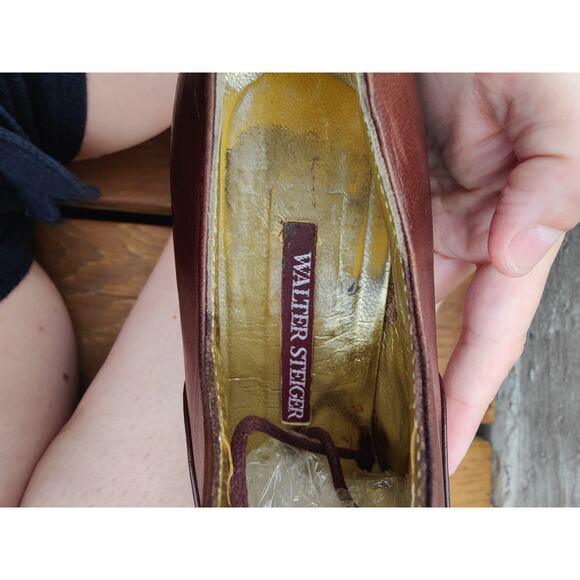 Brown leather Walter Steiger ankle booties sz9 - Picture 8 of 8